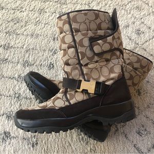 Coach Sharron Brown Monogram Boot with Vibram Sole